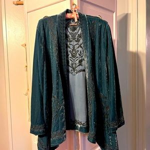 Soft & velvety, unique teal jacket